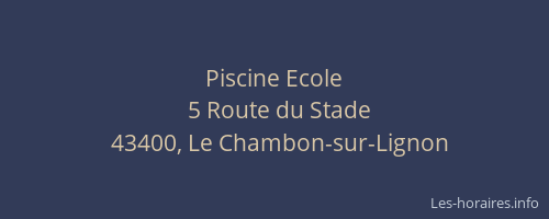 Piscine Ecole