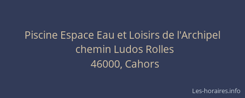 Piscine Espace Eau et Loisirs de l'Archipel