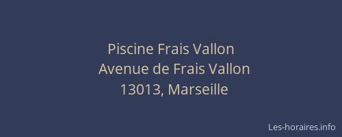 Piscine Frais Vallon