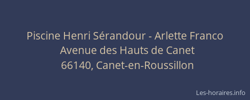Piscine Henri S&eacute;randour - Arlette Franco