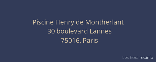 Piscine Henry de Montherlant