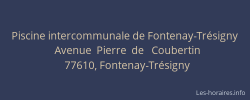Piscine intercommunale de Fontenay-Trésigny