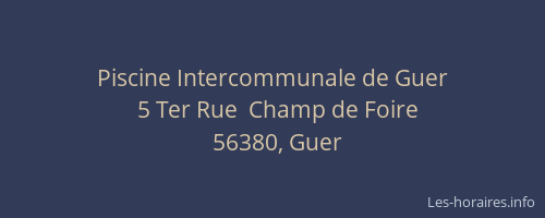 Piscine Intercommunale de Guer