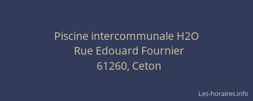 Piscine intercommunale H2O