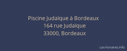 Piscine Judaïque à Bordeaux