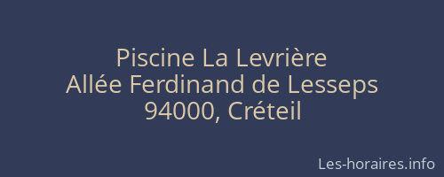 Piscine La Levrière