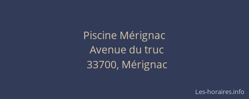 Piscine Mérignac