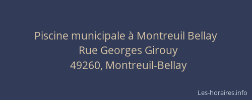 Piscine municipale à Montreuil Bellay