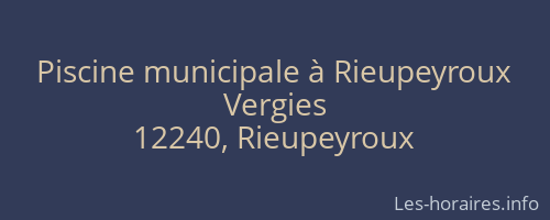 Piscine municipale à Rieupeyroux
