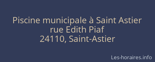 Piscine municipale à Saint Astier