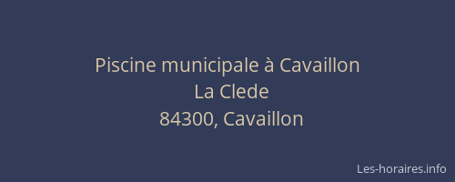 Piscine municipale &agrave; Cavaillon