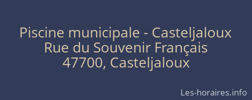 Piscine municipale - Casteljaloux
