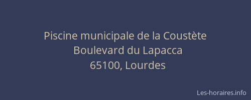 Piscine municipale de la Coust&egrave;te