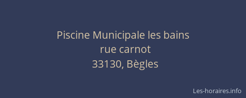 Piscine Municipale les bains