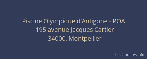 Piscine Olympique d'Antigone - POA