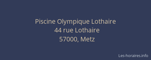 Piscine Olympique Lothaire