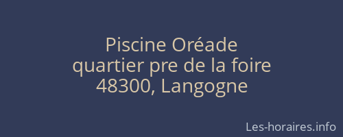 Piscine Oréade