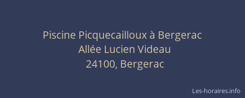 Piscine Picquecailloux à Bergerac