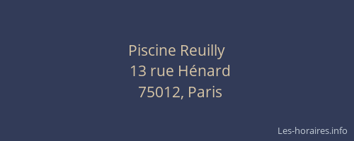 Piscine Reuilly