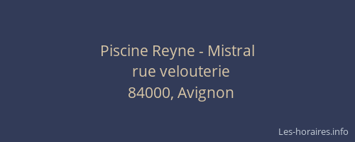 Piscine Reyne - Mistral