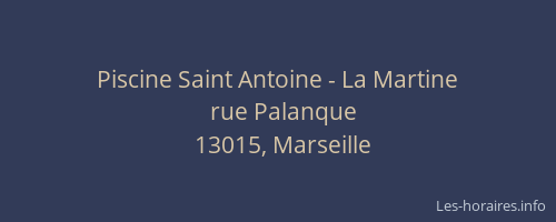 Piscine Saint Antoine - La Martine
