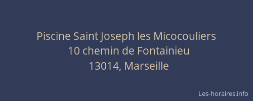 Piscine Saint Joseph les Micocouliers