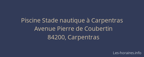 Piscine Stade nautique &agrave; Carpentras