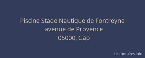 Piscine Stade Nautique de Fontreyne