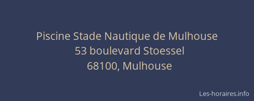 Piscine Stade Nautique de Mulhouse