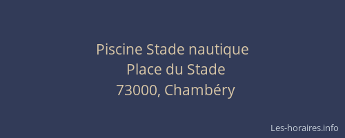 Piscine Stade nautique