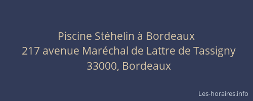 Piscine Stéhelin à Bordeaux