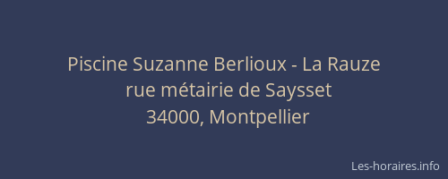 Piscine Suzanne Berlioux - La Rauze