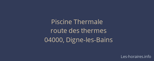 Piscine Thermale