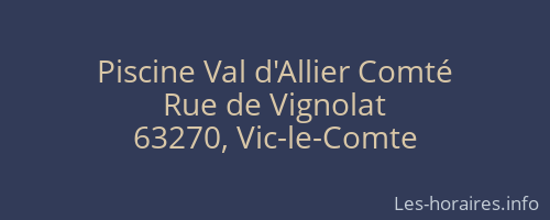 Piscine Val d'Allier Comté