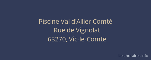 Piscine Val d'Allier Comté