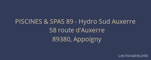 PISCINES & SPAS 89 - Hydro Sud Auxerre
