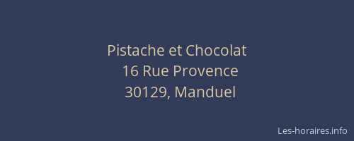 Pistache et Chocolat