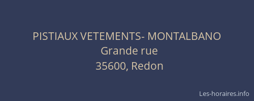 PISTIAUX VETEMENTS- MONTALBANO