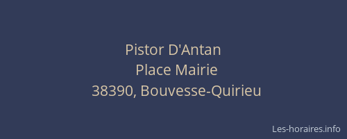 Pistor D'Antan