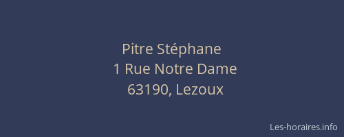 Pitre St&eacute;phane