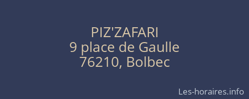 PIZ'ZAFARI