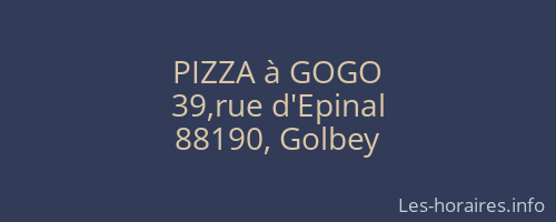 PIZZA à GOGO