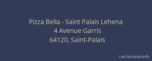 Pizza Bella - Saint Palais Lehena