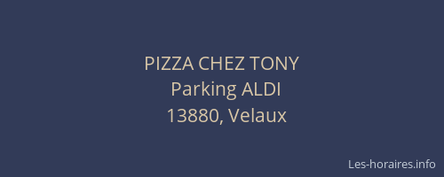 PIZZA CHEZ TONY