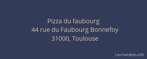 Pizza du faubourg