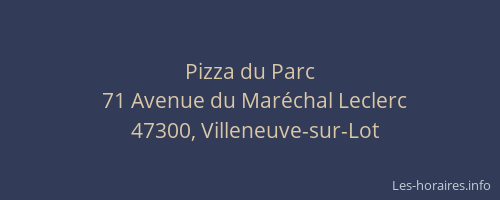 Pizza du Parc