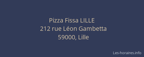 Pizza Fissa LILLE