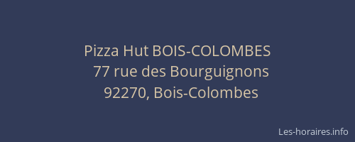 Pizza Hut BOIS-COLOMBES