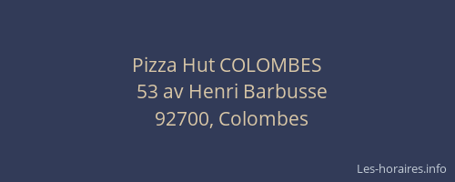 Pizza Hut COLOMBES