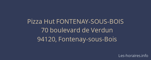 Pizza Hut FONTENAY-SOUS-BOIS